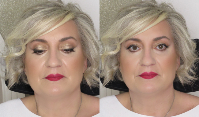 Comparazione del prima e dopo di Patrizia truccata a domicilio a Palermo.
