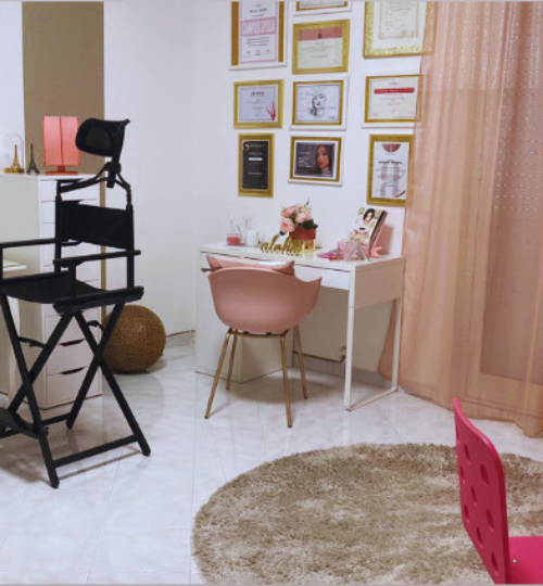 Area relax nello studio di Noemi Spera, make up artist a Palermo.